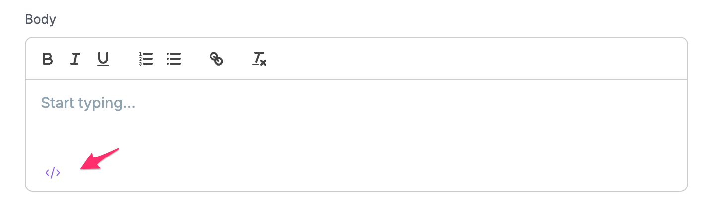 The merge tag button in the workflow email editor