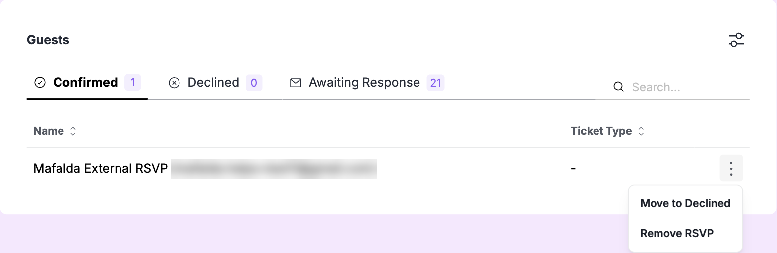 3-dot menu with Move to Declined and Remove RSVP
